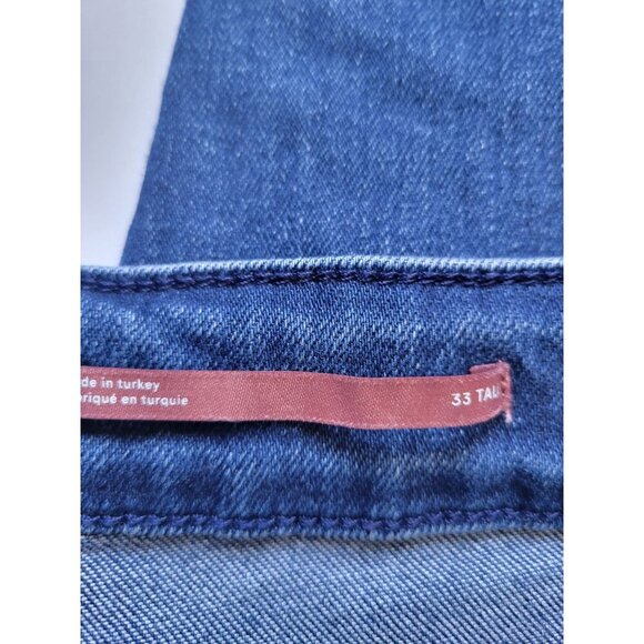 Anthropolgie Pilcro Dark Wash Rew Hem Wide Leg Jeans Size 33T Casual Bohemian - Picture 3 of 9